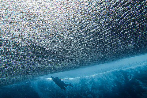 Surfing training session in Teahupo'o